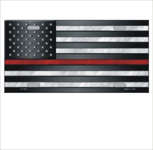 Thin Red Line Firefighter License Plate Tag 6&Quot; X 12&Quot;