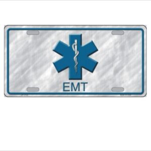 EMT Logo Metal Novelty License Plate Tag 6" x 12"