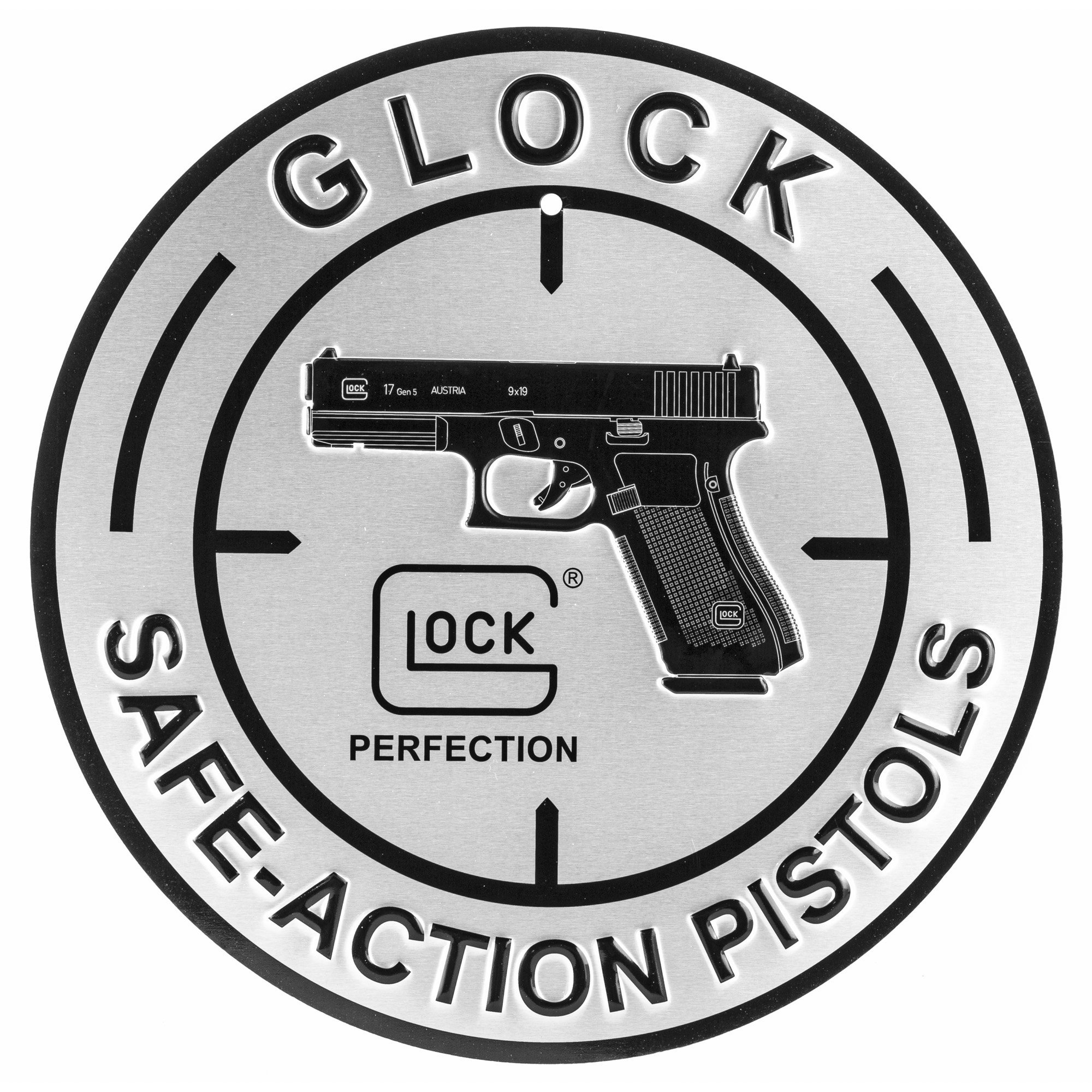 Glock Perfection Safe-Action Pistols Hat/Lapel pin  3/4" In Diameter-New 